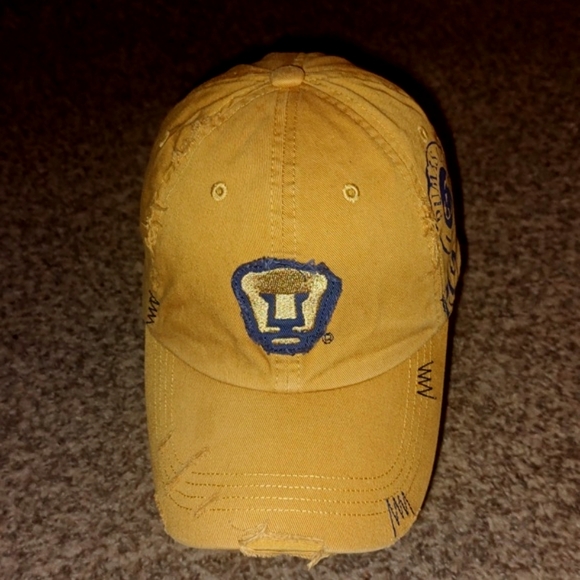 Pumas Unam Soccer Team Distressed Strapback Hat Cap OS - Picture 1 of 12
